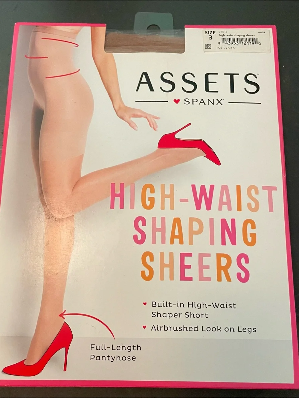 Assets by Spanx High-Waist Shaping Sheers Nude pantyhose nylons tights size 3